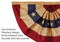 In the Breeze Stars and Stripes Pleated Fan Bunting, Antiqued/Tea-Stained, 1.5' x 3'